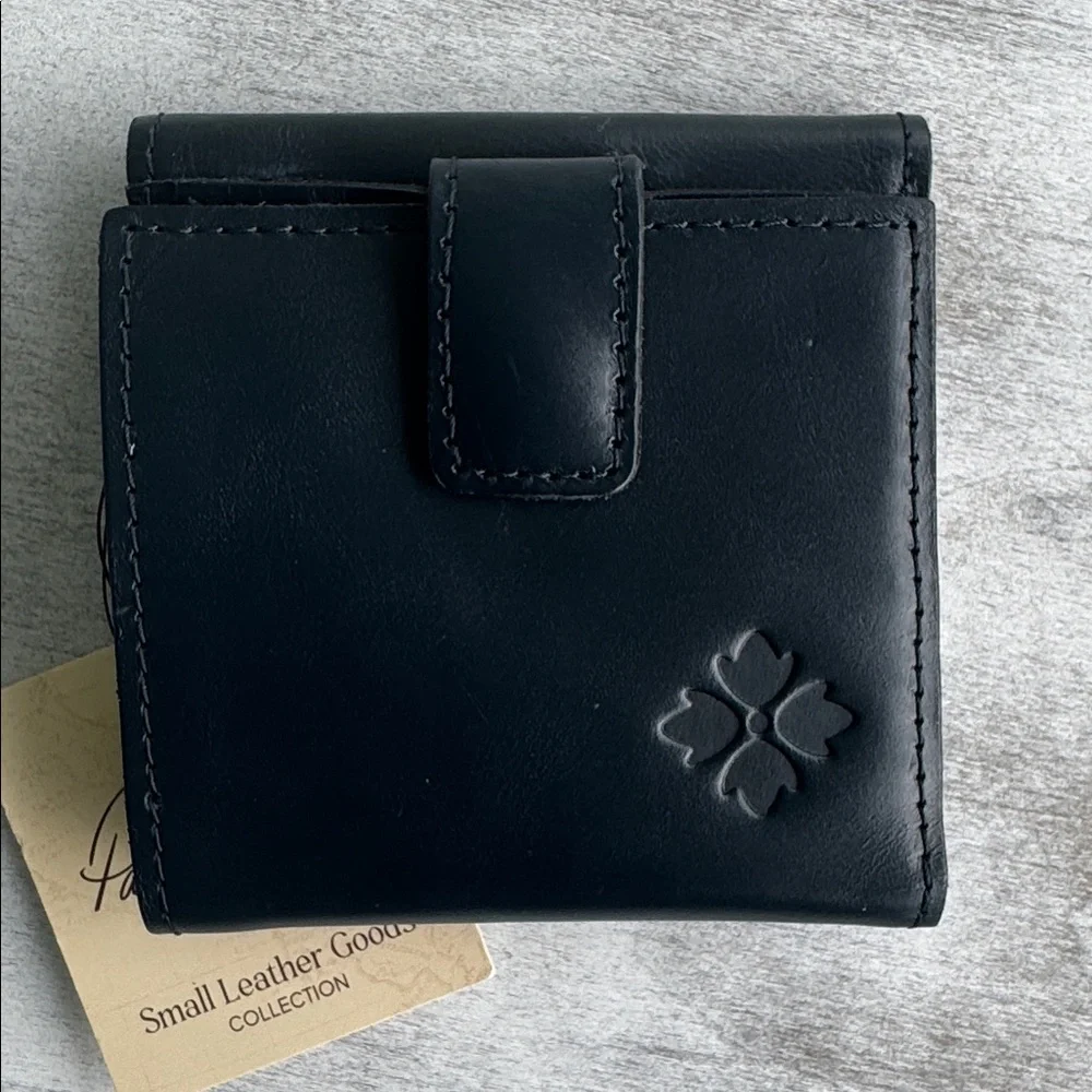 Patricia Nash Astra Caribbean Blue Vtg Distress Leather Bi Fold Wallet